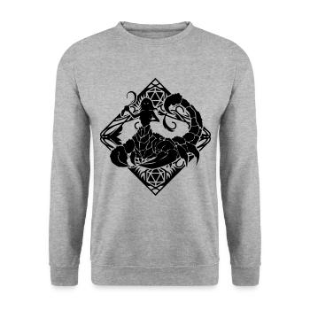 RPG monstre scorpion - Sweat-shirt Unisexe - gris chiné - Devant - Alina (178cm) & Michal (187cm)