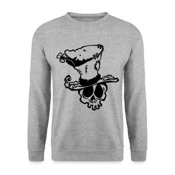 Cute skull Happy St. Patrick's day - Sweat-shirt Unisexe - gris chiné - Devant - Alina (178cm) & Michal (187cm)