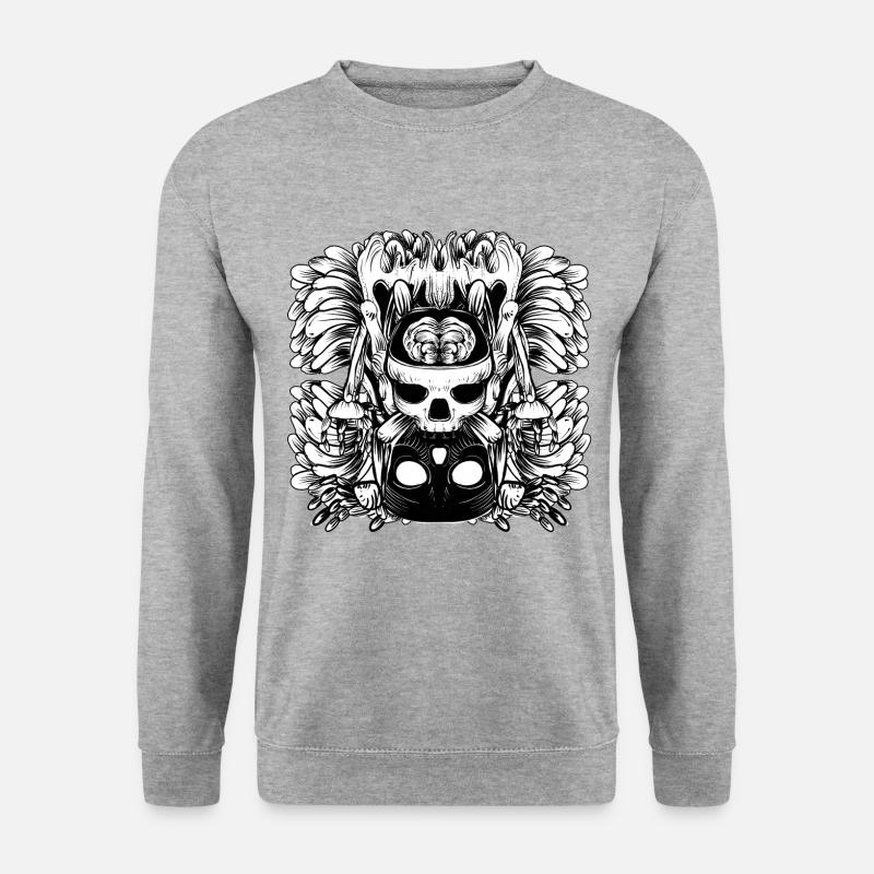 Skull and Brain - Unisex Sweatshirt - salt & pepper