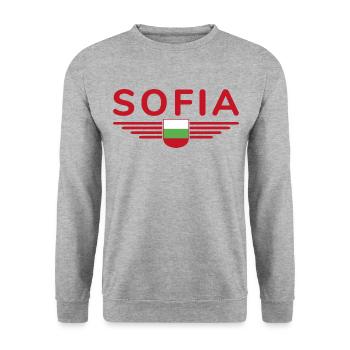 Sofia Design – Proud of Bulgaria's capital - Unisex Sweatshirt - salt & pepper - Front - Alina (178cm) & Michal (187cm)