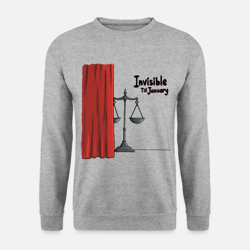 Unsichtbar bis Januar - Unisex Pullover - Weißgrau meliert