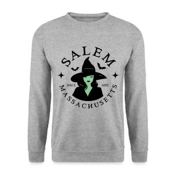 Salem, witch halloween - Unisex Sweatshirt - salt & pepper - Front - Alina (178cm) & Michal (187cm)