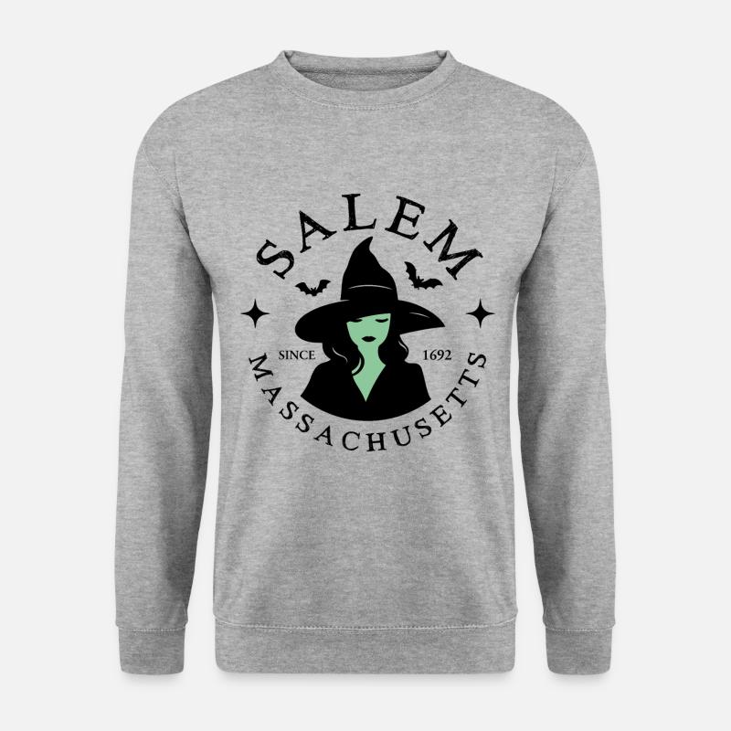 Salem, Hexen-Halloween - Unisex Pullover - Weißgrau meliert