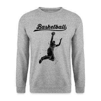 basketball - Unisex Sweatshirt - salt & pepper - Front - Alina (178cm) & Michal (187cm)