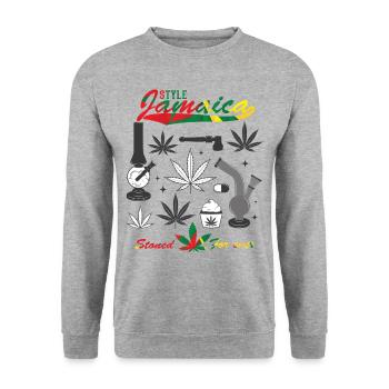 Style Jamaica - Unisex Pullover - Weißgrau meliert - Vorne - Alina (178cm) & Michal (187cm)