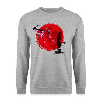 Samurai warrior - Unisex Sweatshirt - salt & pepper - Front - Alina (178cm) & Michal (187cm)