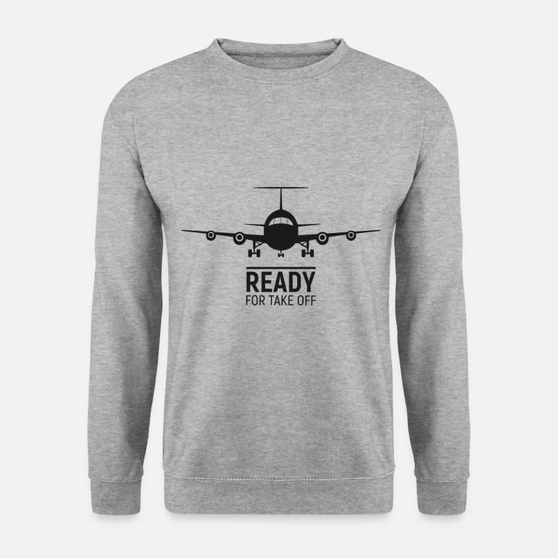 Ready ForTake Off - Unisex Pullover - Weißgrau meliert