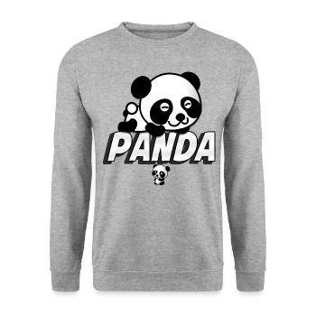 PANDA PANDA - Unisex Pullover - Weißgrau meliert - Vorne - Alina (178cm) & Michal (187cm)