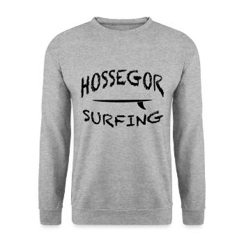 Surf Spot in Hossegor in Frankreich Geschenkidee - Unisex Pullover - Weißgrau meliert - Vorne - Alina (178cm) & Michal (187cm)