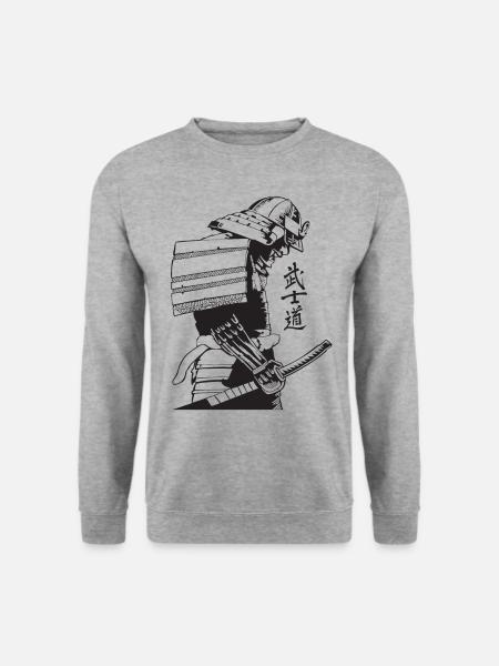 Samurai Warrior Washed, Retro - Unisex Sweatshirt - salt & pepper