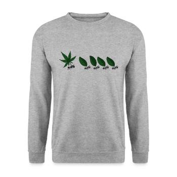 Weed. Améise - Sweat-shirt Unisexe - gris chiné - Devant - Alina (178cm) & Michal (187cm)