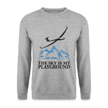 Segelflugzeug, Segelflieger, Flugzeug, Pilot - Unisex Pullover - Weißgrau meliert - Vorne - Alina (178cm) & Michal (187cm)