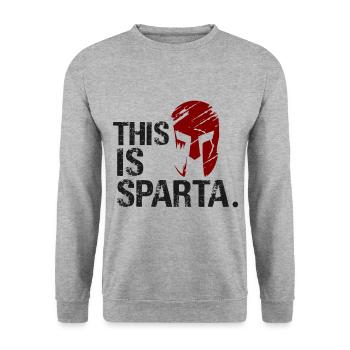 This Is Sparta - Unisex Pullover - Weißgrau meliert - Vorne - Alina (178cm) & Michal (187cm)