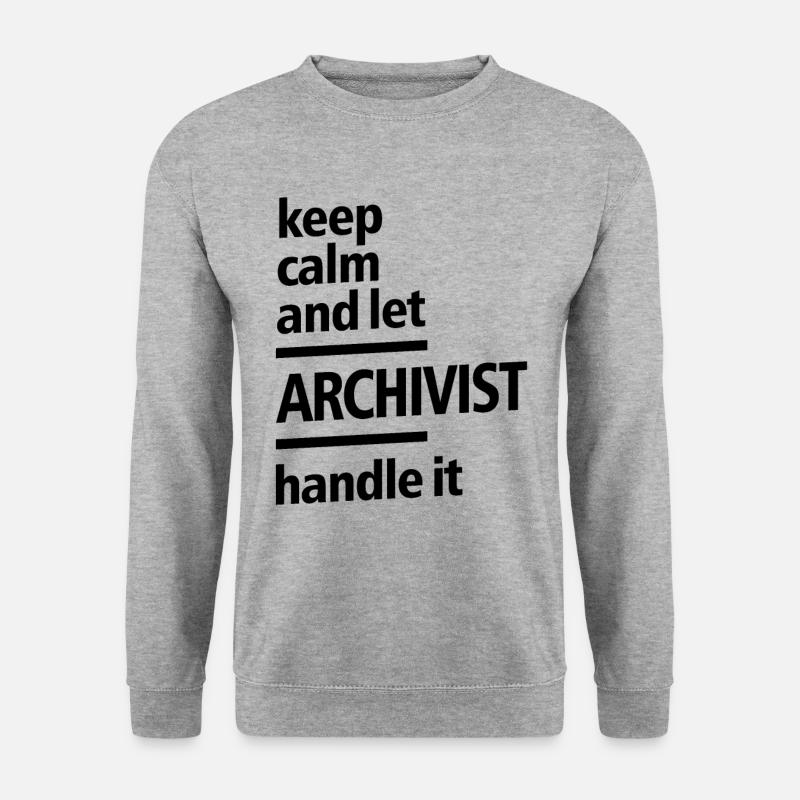 Ruhig bleiben Archivar Beruf Beruf Job Geschenk - Unisex Pullover - Weißgrau meliert