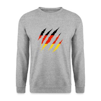 Allemagne - Sweat-shirt Unisexe - gris chiné - Devant - Alina (178cm) & Michal (187cm)