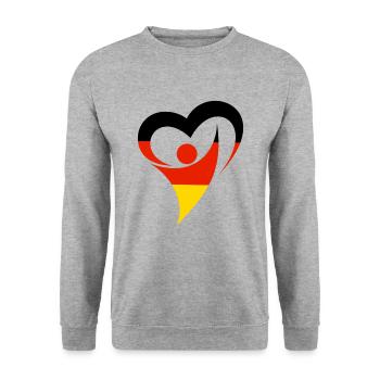 Germany - Unisex Sweatshirt - salt & pepper - Front - Alina (178cm) & Michal (187cm)