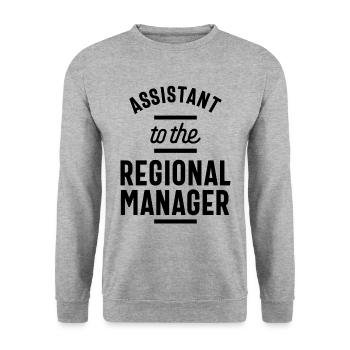 Regional Manager Arbeit Berufsbezeichnung Geschenk - Unisex Pullover - Weißgrau meliert - Vorne - Alina (178cm) & Michal (187cm)