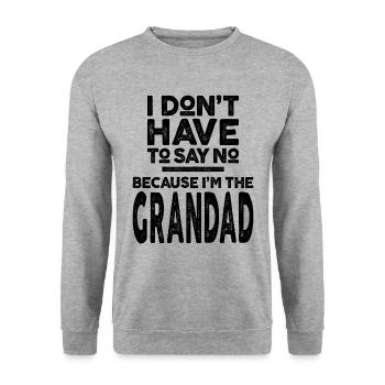 Je n'ai pas à dire non parce que je suis le grand-père - Sweat-shirt Unisexe - gris chiné - Devant - Alina (178cm) & Michal (187cm)