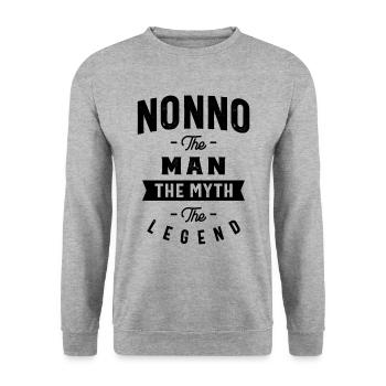 Cadeau de grand-père Nonno The Man Myth Legend pour homme - Sweat-shirt Unisexe - gris chiné - Devant - Alina (178cm) & Michal (187cm)