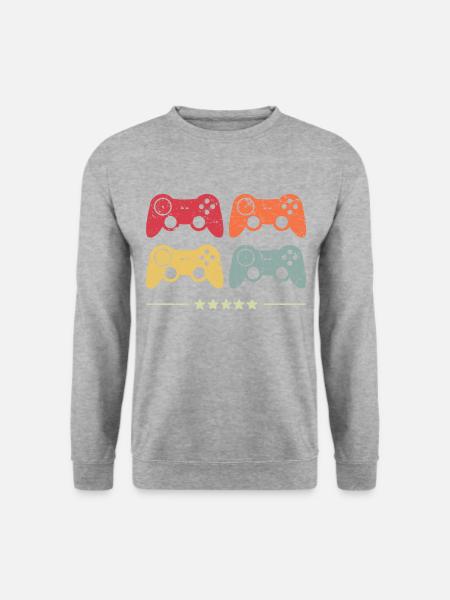 Vintage Retro Videospiel Pad - Unisex Pullover - Weißgrau meliert