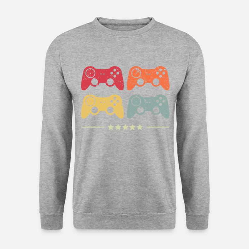 Vintage Retro Videospiel Pad - Unisex Pullover - Weißgrau meliert