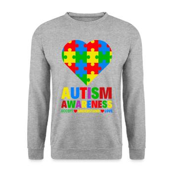 Autism Awareness - Unisex Sweatshirt - salt & pepper - Front - Alina (178cm) & Michal (187cm)