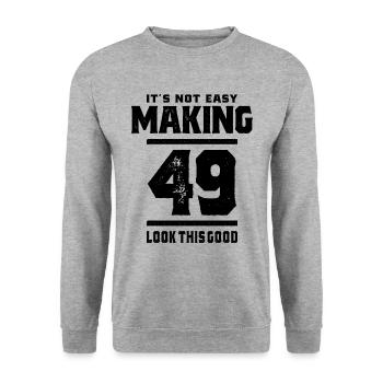 49 Years Old - 49th Birthday Funny Gift - Unisex Sweatshirt - salt & pepper - Front - Alina (178cm) & Michal (187cm)
