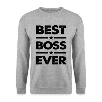 Bester Boss aller Zeiten T-Shirt Beruf Geschenk - Unisex Pullover - Weißgrau meliert - Vorne - Alina (178cm) & Michal (187cm)