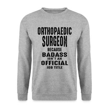 Orthopaedic Surgeon Gift Funny Job Title - Unisex Sweatshirt - salt & pepper - Front - Alina (178cm) & Michal (187cm)