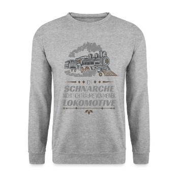 Toller Zug Spruch für Modellbauer Geschenk - Unisex Pullover - Weißgrau meliert - Vorne - Alina (178cm) & Michal (187cm)