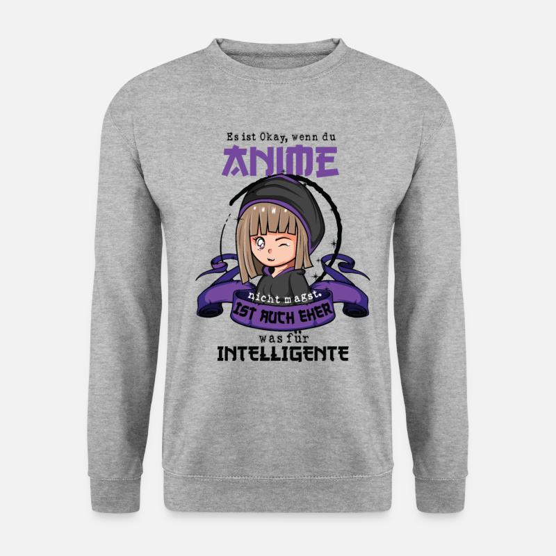 Lustiger Manga zeichnen Spruch, Japan Geschenk - Unisex Pullover - Weißgrau meliert