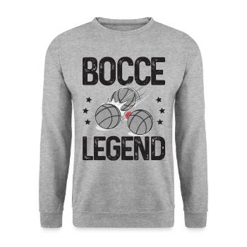 Légende de la pétanque disant boule de pétanque avec Jack Bocci - Sweat-shirt Unisexe - gris chiné - Devant - Alina (178cm) & Michal (187cm)