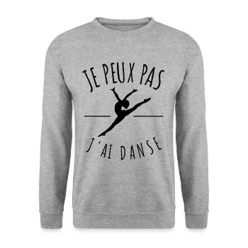 je peux pas j'ai danse classique danseuse humour - Sweat-shirt Unisexe - gris chiné - Devant - Alina (178cm) & Michal (187cm)
