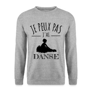 je peux pas j'ai danse classique danseuse humour - Sweat-shirt Unisexe - gris chiné - Devant - Alina (178cm) & Michal (187cm)