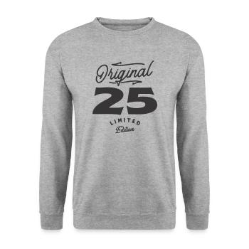 25th Birthday Original 25 Years Old - Unisex Sweatshirt - salt & pepper - Front - Alina (178cm) & Michal (187cm)