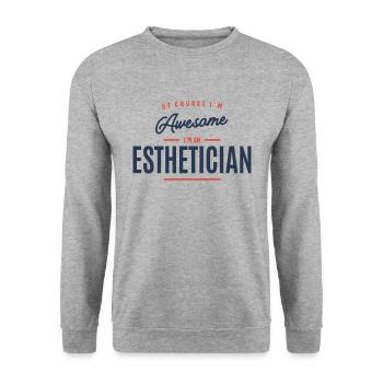 Esthéticienne Profession Emploi Travailleur d’anniversaire - Sweat-shirt Unisexe - gris chiné - Devant - Alina (178cm) & Michal (187cm)