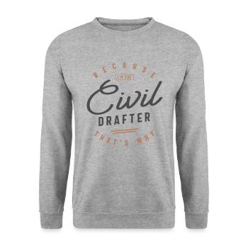 Zivile Drafter Job Beruf - Unisex Pullover - Weißgrau meliert - Vorne - Alina (178cm) & Michal (187cm)