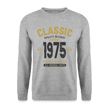 Classic 1975 - 47ème anniversaire Retro Vintage - Sweat-shirt Unisexe - gris chiné - Devant - Alina (178cm) & Michal (187cm)