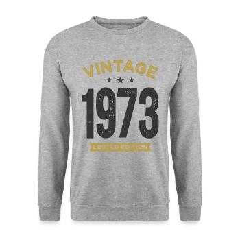 Vintage 1973 - 49ème anniversaire Retro Classic - Sweat-shirt Unisexe - gris chiné - Devant - Alina (178cm) & Michal (187cm)