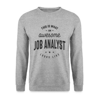 Drôle génial Job Analyst Job Occupation - Sweat-shirt Unisexe - gris chiné - Devant - Alina (178cm) & Michal (187cm)