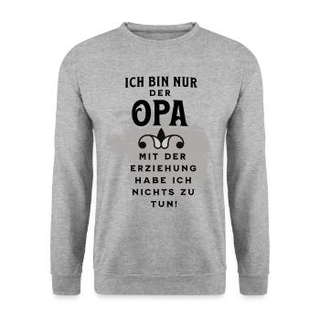 Endlich Opa - Unisex Pullover - Weißgrau meliert - Vorne - Alina (178cm) & Michal (187cm)