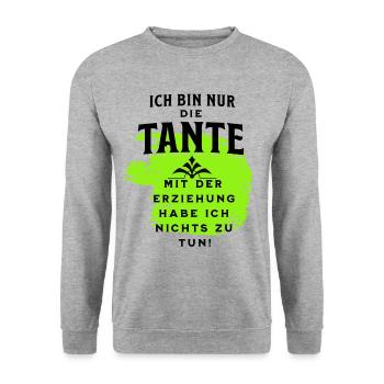 Tante und Erziehung - Unisex Pullover - Weißgrau meliert - Vorne - Alina (178cm) & Michal (187cm)