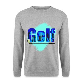 Golf Golfer on the golf course as a gift - Unisex Sweatshirt - salt & pepper - Front - Alina (178cm) & Michal (187cm)