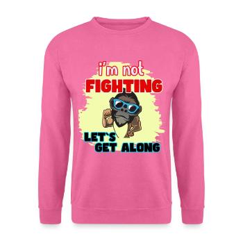 Not Fighting Monkey with Sunglasses Peace - Unisex Sweatshirt - pink - Front
