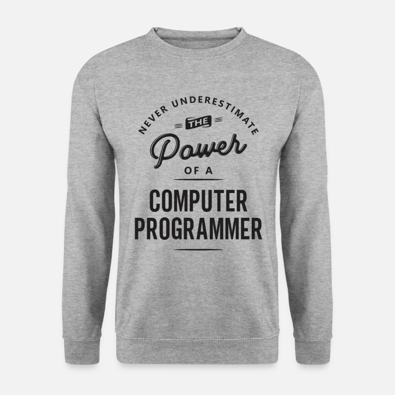 Computer Programmer Lustige Berufsbezeichnung - Unisex Pullover - Weißgrau meliert