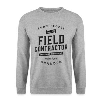 Field Contractor Lustige Berufsbezeichnung - Unisex Pullover - Weißgrau meliert - Vorne - Alina (178cm) & Michal (187cm)