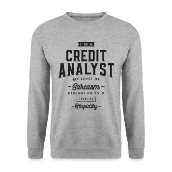 Credit Analyst Funny Job Title - Unisex Sweatshirt - salt & pepper - Front - Alina (178cm) & Michal (187cm)