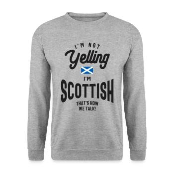I'm not yelling I'm Scottish Funny Scottish Pride - Unisex Sweatshirt - salt & pepper - Front - Alina (178cm) & Michal (187cm)