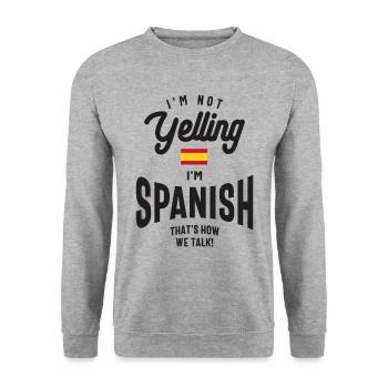 Je ne crie pas Je suis espagnol Drôle de fierté américaine - Sweat-shirt Unisexe - gris chiné - Devant - Alina (178cm) & Michal (187cm)