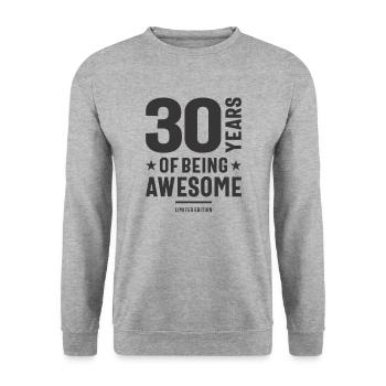 30 ans d’être génial 30e anniversaire - Sweat-shirt Unisexe - gris chiné - Devant - Alina (178cm) & Michal (187cm)